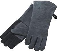 RÖSLE Guantes para barbacoa de cuero de alta calidad para proteger contra las quemaduras, talla universal 24/XL, gris/negro