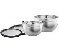 RÖSLE Juego de 2 cuencos con tapa hermética (20 y 24 cm de diámetro), color plateado