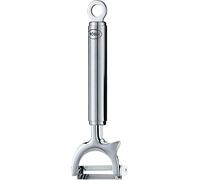 Rösle Pelador Giratorio Transversal, para Diestros y Zurdos, Pelador de Frutas y Verduras de Calidad y Forma Ergonómica, Acero Inoxidable 18/10, Acabado Brillante/Mate