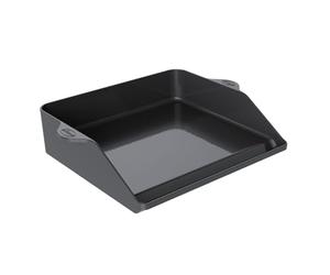 RÖSLE Placa de plancha para barbacoa de hierro fundido esmaltado en porcelana para carne, verduras y piezas pequeñas, borde extraalto, 47x36.5 cm, negro