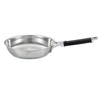 RÖSLE Sartén SILENCE PRO, sartén de acero inoxidable de alta calidad para un dorado perfecto de filetes y más, Ø 24 cm, plata, acero inoxidable 18/10
