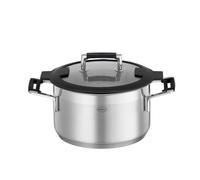 RÖSLE SILENCE PRO - Cazuela, cazuela universal de acero inoxidable 18/10, 20 cm, tapa de cristal, escala interna, apta para inducción, apta para lavavajillas