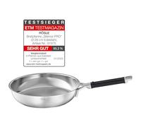 RÖSLE SILENCE PRO Sartén de Acero Inoxidable con mango de silicona, 28 cm, Acero Inoxidable 18/10, Apta para Inducción, Apta para Lavavajillas