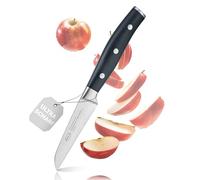 RÖSLE Tradition Cuchillo de pelar, cuchillo de cocina de para cortar frutas y verduras, hoja recta de acero especial, POM (polioximetileno) negro, protector de dedos