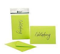 Rössler 1181955022 - Tarjeta de invitación (240 x 169 mm, incluyen sobre, diseño con texto en alemán Einladung), color verde