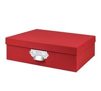 Rössler 1343452360 SOHO - Caja de almacenamiento de documentos A4, con identificador y tirador, color rojo