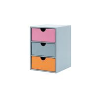 Rössler - Caja con 3 cajones, Costa Rica | Organizador de escritorio de 11 x 16,5 x 12,5 cm con 3 cajones para la oficina, la oficina en casa