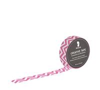 Rössler Paper Creative Tape Pink Zigzag on Transparent - 10 m x 15 mm - Quantity: 1 Piece