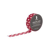 Rössler Paper Creative Tape Transparent Heart on Red 10 m x 15 mm Pack of 1