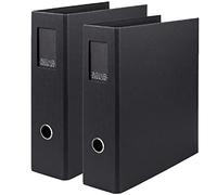 Rössler Papier 1317452709-2 - Carpeta S.O.H.O. A4, 2 piezas, con mecanismo de palanca y etiqueta en el lomo, ancho del lomo 85 mm, negra, 285 x 85 x 320 mm