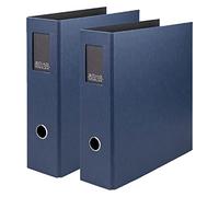 Rössler Papier 1317452909-2 - Archivador S.O.H.O. A4, 2 piezas, con mecanismo de palanca y etiqueta para el lomo, ancho del lomo 85 mm, azul marino, 285 x 85 x 320 mm