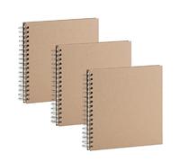 Rössler Papier 1329452626-3 - Álbum de fotos S.O.H.O Wire-O, 3 piezas, 230 x 230 mm, 60 páginas color hueso, Kraft, libro en espiral para autodiseño