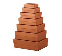 Rössler Papier 13411453540 - Caja de regalo Boxline con tapa, set de 7 cajas de regalo, cobre, cajas rectangulares de cartón
