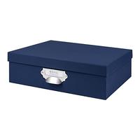 Rössler Papier 1343452900 - S.O.H.O. Caja de Almacenamiento con Asa y Etiqueta Inscribible, Azul Marino, 337 x 105 x 255 mm, 1 Unidad