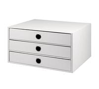 Rössler Papier 1524452093 - S.O.H.O. Caja de 3 cajones para DIN A4, con agujero de asa, edición especial blanco, 343 x 250 x 185 mm, 1 unidad