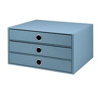 Rössler Papier 1524452153 - S.O.H.O. Caja de 3 cajones para DIN A4, con agujero de agarre, denim, 343 x 250 x 185 mm, 1 unidad