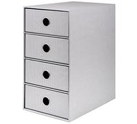 Rössler Papier 1524452174 - Caja S.O.H.O. de 4 cajones para DIN A5, con orificio de agarre, Piedra, 250 x 175 x 320 mm, 1 unidad