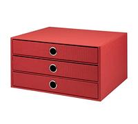 Rössler Papier 1524452363 - Caja S.O.H.O. de 3 cajones para DIN A4, con orificio de agarre, roja, 343 x 250 x 185 mm, 1 pieza