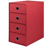 Rössler Papier 1524452364 - S.O.H.O. Caja de 4 cajones para DIN A5, con agujero de agarre, roja, 250 x 175 x 320 mm, 1 unidad
