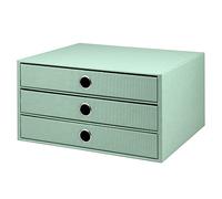 Rössler Papier 1524452653 - S.O.H.O. Caja de 3 cajones para DIN A4, con agujero de agarre, Menta, 343 x 250 x 185 mm, 1 unidad