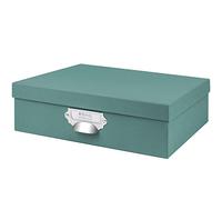 Rössler S.O.H.O. 1343452380 - Caja de almacenaje con tapa, 337 x 105 x 255 mm, ópalo, con asa y placa de inserción para escribir