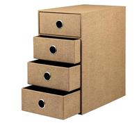 Rössler - S.O.H.O. Caja con 4 cajones 18 x 25 x 32 cm, avellana | Organizador de escritorio para documentos, expedientes, material de oficina y almacenamiento ordenado