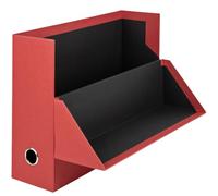 Rössler - S.O.H.O. Caja de archivo A4 33,5 x 25,5 x 9,5 cm, rojo | Caja de almacenamiento con tapa de cartón para documentos, expedientes, archivos y material de oficina