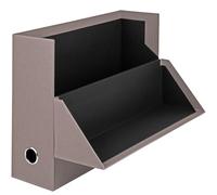 Rössler - S.O.H.O. Caja de archivo A4, 33,5 x 25,5 x 9,5 cm, topo | Caja de almacenamiento con tapa de cartón para documentos, expedientes, archivos y material de oficina
