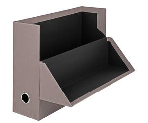 Rössler - S.O.H.O. Caja de archivo A4, 33,5 x 25,5 x 9,5 cm, topo | Caja de almacenamiento con tapa de cartón para documentos, expedientes, archivos y material de oficina