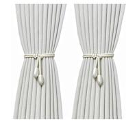 ROEUIPG 2 Cierres de Cortina Ajustables Trenzados a Mano con pequeñas Cortinas metálicas - Correa elástica Universal sin Perforaciones