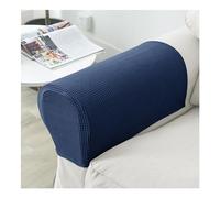 ROEUIPG 2 unids/Set Jacquard Cubierta de reposabrazos sofá for Muebles Sala Protector Brazo elástico Color sólido(Dark Blue)