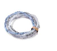 ROEUIPG 4 unids/set pulseras de cristal for mujeres niñas cuentas piedra gris rosa blanco azul serie joyería moda(19cm,No.8 With Tag)