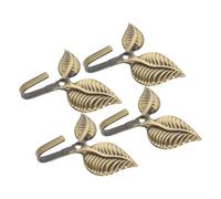 ROEUIPG 8 Pcs Clothes Wall Hanger Hook Coat Gold Hooks For Hanging Coats Mounted Heavy Duty Cast Iron Leaf Decorate Wrought(Gold)
