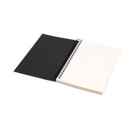 ROEUIPG Cuaderno de 3 piezas con espiral retro, papel Kraft, cuaderno bocetos, diario pintura, dibujo, grafiti, oficina, escuela, papelería(Black-White Inner,12x18cm-50 sheets)
