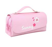 ROEUIPG Estuche for lápices Bolsa de Almacenamiento Gran Capacidad Útiles Escolares Papelería Estuches for bolígrafos(Sakura Pink)