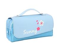 ROEUIPG Estuche for lápices Bolsa de Almacenamiento Gran Capacidad Útiles Escolares Papelería Estuches for bolígrafos(Sakura Blue)