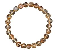 ROEUIPG Joyería de la suerte, pulsera citrinos, cuarzo amarillo, cuentas piedra cristal for mujeres y hombres, brazalete fortuna riqueza, puesta sol(17CM(6.69INCH)_4MM BEADS)