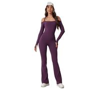 ROEUIPG Mono De Yoga for Deportes Espalda Belleza Espalda Marrón Sin Costuras Doble Correa De Hombro Medias Sexy Body De Una Pieza(Purple,M)