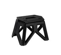 ROEUIPG Outdoor Portable Folding Stool Camping Plastic High Load-Bearing Handle(Black)