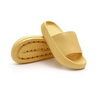 ROEUIPG Pantuflas con cojín de nube for mujer, suaves, verano, plataforma gruesa, for baño, hogar, for hombre, antideslizantes, for interiores, for(Yellow,38-39(foot 240mm))