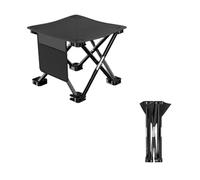 ROEUIPG Portable Folding Stool Small Lightweight Travel Chair with Side Storage Pocket Stools Camping For Fishing(Black)