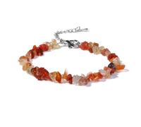 ROEUIPG Pulsera de cristal cuarzo, cuentas piedra irregulares, joyería con Chip, amatistas, aguamarinas, citrinas, pulseras for mujer(20 Agates)
