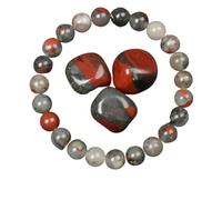 ROEUIPG Pulsera de cuentas piedra obsidiana dorada for hombres y mujeres, luz, arcoíris, cruda, redondas, joyería energética(21cm,8MM BEADS_26 BLOODSTONE)