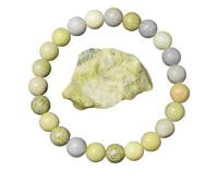 ROEUIPG Pulsera de cuentas piedra obsidiana dorada for hombres y mujeres, luz, arcoíris, cruda, redondas, joyería energética(19cm,6MM BEADS_20 LEMON STONE)