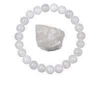 ROEUIPG Pulsera de cuentas piedra obsidiana dorada for hombres y mujeres, luz, arcoíris, cruda, redondas, joyería energética(17cm,8MM BEADS_8 WHITE JADE)