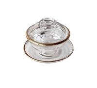 ROEUIPG Striped Bud Straight Cocktail Juice Long Drink Milk Shake Cup Flask Liquor Vodka Glasses for Champagne of Wine(Gilt edged Bowl set)