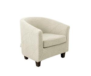ROEUIPG Tub Club Armchair Covers Leaves Jacquard Bar Chair Cover Solid Color Relax Single Sofa Slipcovers with Seat Cushion Cover Home(A4)