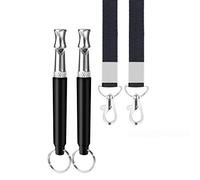 ROFAKU Paquete de 2 silbatos para perro, silbato para dejar de ladrar a los vecinos, silbato silencioso ultrasónico ajustable, silbato de entrenamiento profesional para perros, con cordón (negro)