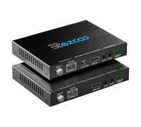 ROFAVEZCO Kit de extensor HDMI 2.1 8K sobre cable individual Cat6a/Cat7, 230 pies (70 m), 8 K @ 60 Hz 4 K @ 120 Hz VRR, PoE bidireccional, control IR y RS232, gestión EDID, Dolby Vision Atmos HDCP2.3