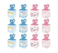 Roffatide 12pcs Cinnamoroll Party Favor Cajas de regalo Conjunto Goodie Cajas para Decoraciones de la Fiesta de Cumpleaños Suministros Caramelo Cookies Tratos para Niños Azul